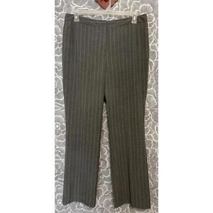 Larry Levine Dressbarn Womens Size 12 Gray Striped Flare Lined Dress Pant! A5832